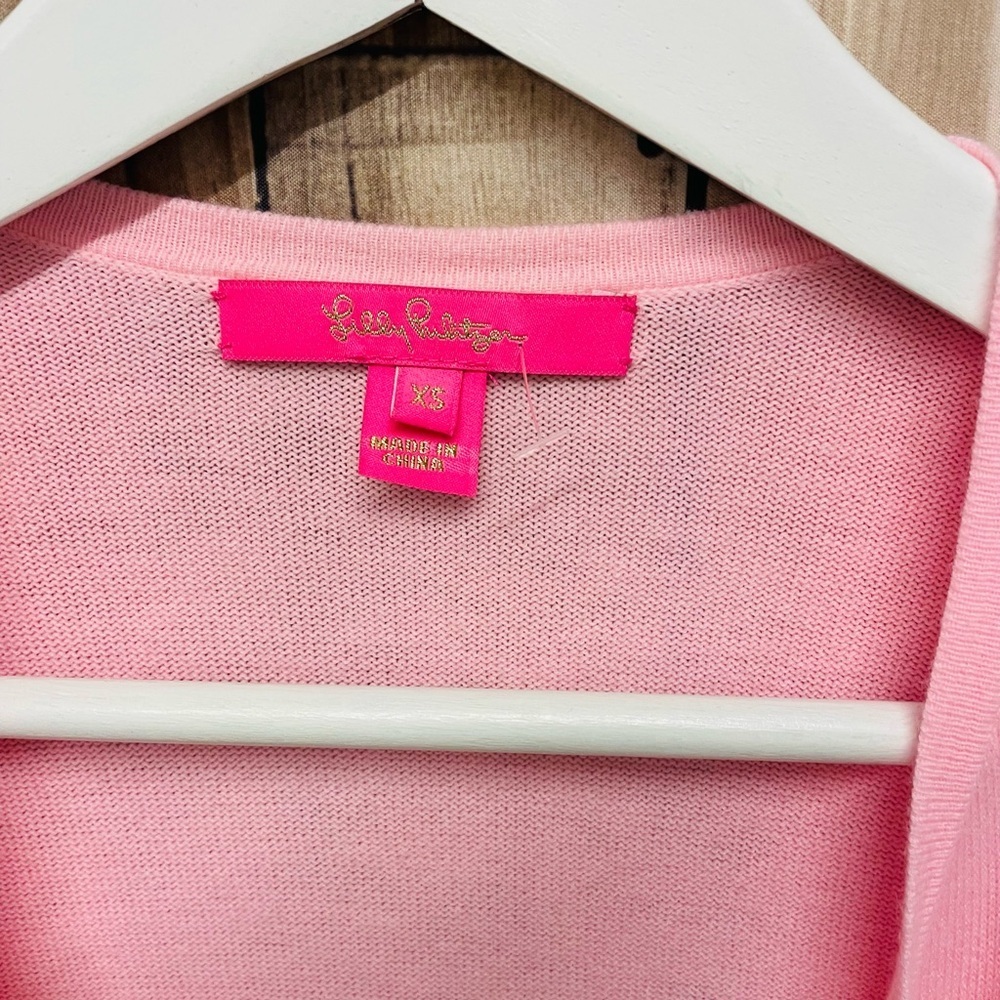 Lilly Pulitzer Blush Pink Dustin Cardigan Sweater XS - Picture 2 of 3
